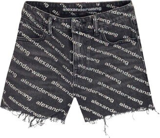 Logo-print Denim Shorts-AM