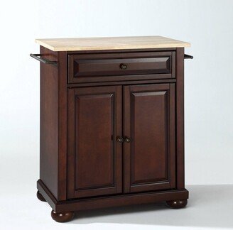 Alexandria Wood Top Portable Kitchen Island/Cart