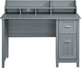 Simplie Fun Classic Office Desk with Storage, Grey