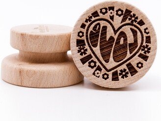 No. 203 Peace, Love, Freedom 2, Wooden Stamp Deeply Engraved Love Flover Power