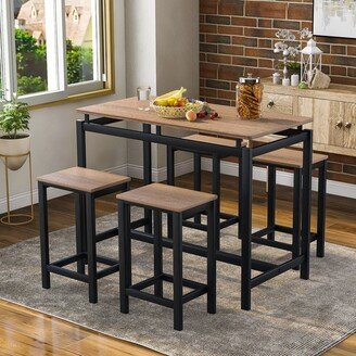 CTEX 5 Piece Kitchen Counter Height Table Set Dining Table with 4 Chairs for Small Places Dining Room