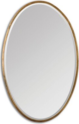 Herleva Gold Oval Mirror - Antique Gold - 17.75x28x1.125