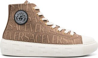 Allover Greca high-top sneakers