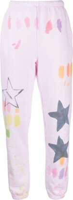 Star-Print Cotton Track Pants