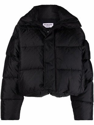 All-Over Logo Print Puffer Jacket