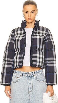 Aldfield Cropped Down Jacket in Blue