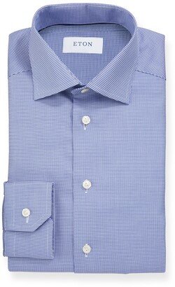 Men's Basic Slim-Fit Houndstooth Dress Shirt