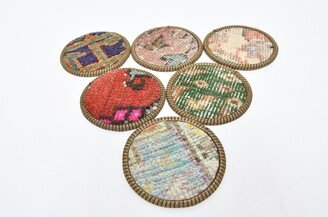 Gift For Her, Drink Coaster, Tea Pad, Red Rug Handmade Wholesale Traditional Housewarming