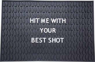 Hit Me With Your Best Shot - Bourbon Bar Mat Drinking Gift Whiskey Alcohol