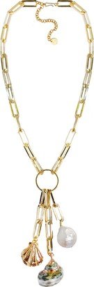 Adriana Pappas Designs Shell Trio Drop Necklace