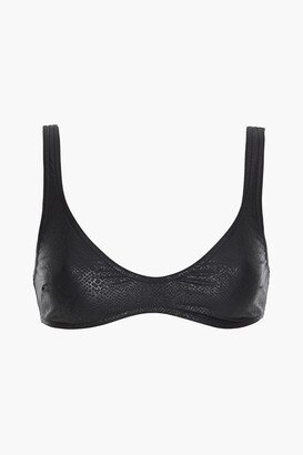 Snake-effect triangle bikini top