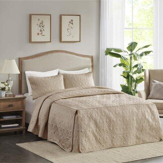 Gracie Mills Quebec 3 Pc Fitted Bedspread - Queen-AA