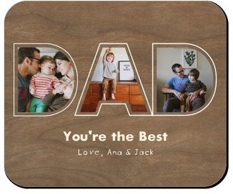 Mouse Pads: Dad You're The Best Mouse Pad, Rectangle Ornament, Brown