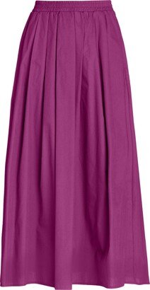 Plain Weave Cotton Long Skirt Maxi Skirt Mauve