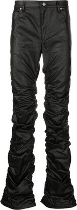 Mid-Rise Ruched Tapered Trousers