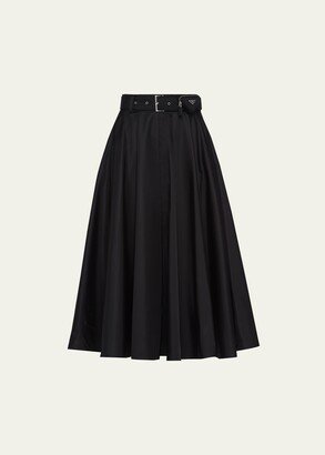 Re-Nylon Belted Midi Skirt