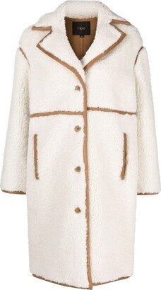 Single-Breasted Faux-Shearling Coat-AC