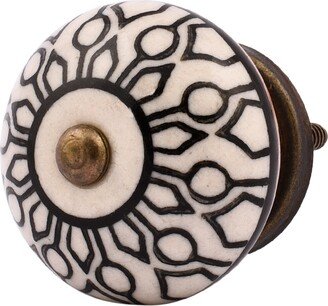 Black White Ceramic Knob-AA