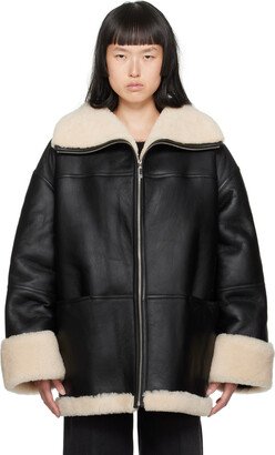 Black Signature Shearling Jacket-AC