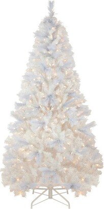 Northlight 6.5' Pre-Lit Seneca White Spruce Artificial Christmas Tree, Dual Function LED Lights