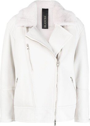 Shearling-Lined Biker Jacket