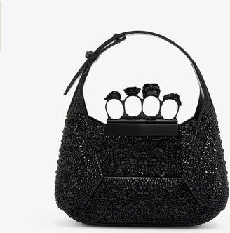 Women's The Jewelled Hobo Mini Bag In Black-AA