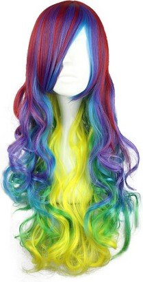 Unique Bargains Curly Wig Wigs for Women 28 Multicolour with Wig Cap