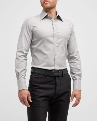 Men's Check-Print Slim-Fit Dress Shirt