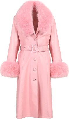 Wanan Touch Sac Coat in Leather Pink