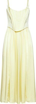 Pleated Sleeveless Dress-AB