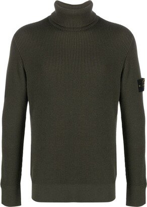 Compass-patch ribbed-knit jumper-AB