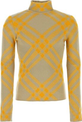 Checked Roll-Neck Jumper