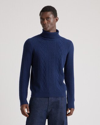 Mongolian Cashmere Cable Turtleneck Sweater