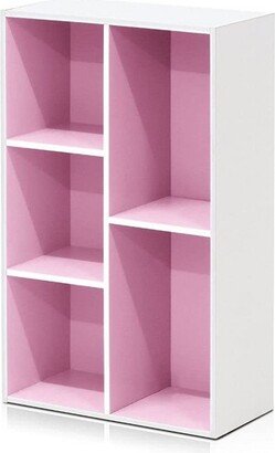 Luder 5-Cube Reversible Open Shelf, White/Pink