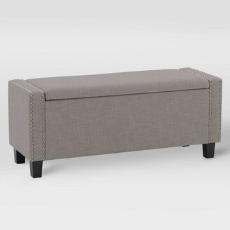 Boston Storage Fabric Ottoman Light Gray