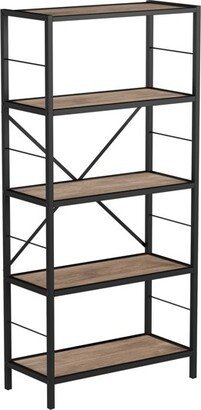 Hastings Home 5-Tier Open Style Bookshelf, Brown