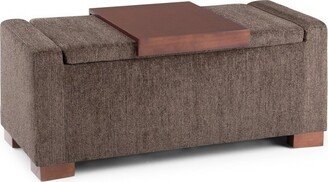 42 Crosby Lift Top Storage Ottoman Deep Umber Brown Fabric - WyndenHall