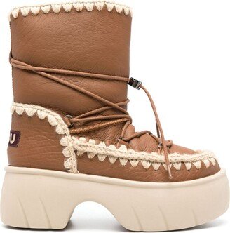 Eskimo 23 crochet-trim leather snow boots