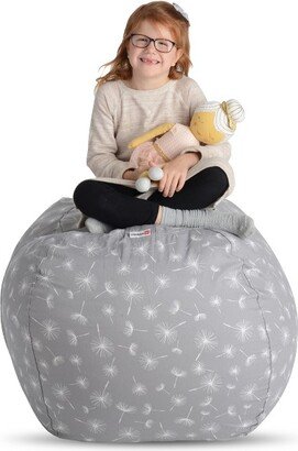 Creative QT Stuff n Sit Extra Large 38 Bean Bag Storage Cover for Stuffed Animals & Toys Gray Dandelion Print Toddler & Kids Rooms Organizer