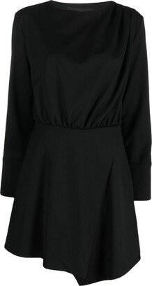 Long-Sleeve Asymmetric Minidress