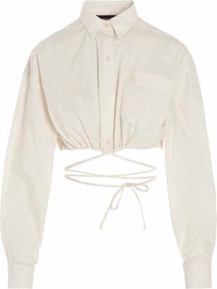 Long-Sleeved Cropped Shirt