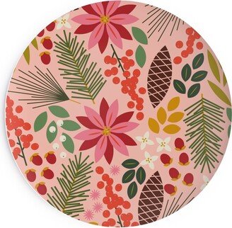 Salad Plates: Pinecones And Berries - Pink Salad Plate, Pink