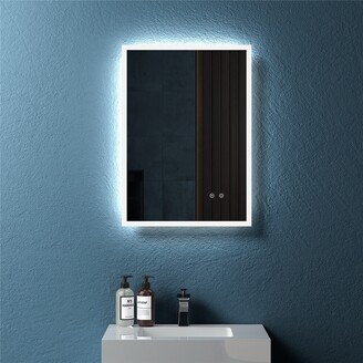 BESTCOSTY Modern Wall Mounted LED Backlit Anti-Fog Rectangular Bathroom Mirror-AA