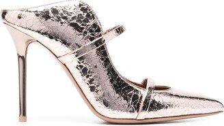 Maureen 100mm metallic leather mules