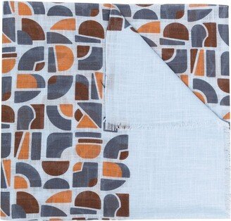 Geometric-Print Cotton Scarf