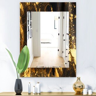 Designart 'Marbled Yellow 9' Glam Printed Wall Mirror - Vanity Printed Mirror