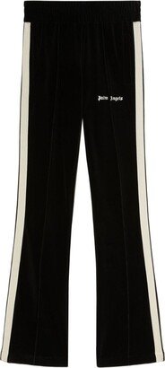 Stripe-Detail Velvet Track Pants