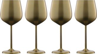 18 Oz Gold Stainless Steel White Wine Glasses, Set of 4