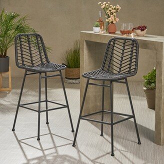 Sawtelle Outdoor Wicker Barstools