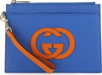 Color Block Interlocking G Logo-Plaque Pouch